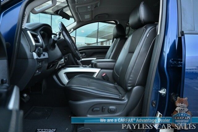 2017 Nissan Titan PRO-4X / 4X4 / 5.6L V8 / Crew Cab / Power & Heated Leather Seats / Rockford Fosgate Speakers / NAV / Blind Spot / Bluetooth / Back Up Camera / Keyless Entry & Start / Tonneau Cover / Bed Liner / Tow Pkg Anchorage AK