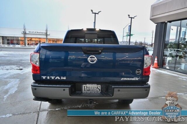 2017 Nissan Titan PRO-4X / 4X4 / 5.6L V8 / Crew Cab / Power & Heated Leather Seats / Rockford Fosgate Speakers / NAV / Blind Spot / Bluetooth / Back Up Camera / Keyless Entry & Start / Tonneau Cover / Bed Liner / Tow Pkg Anchorage AK