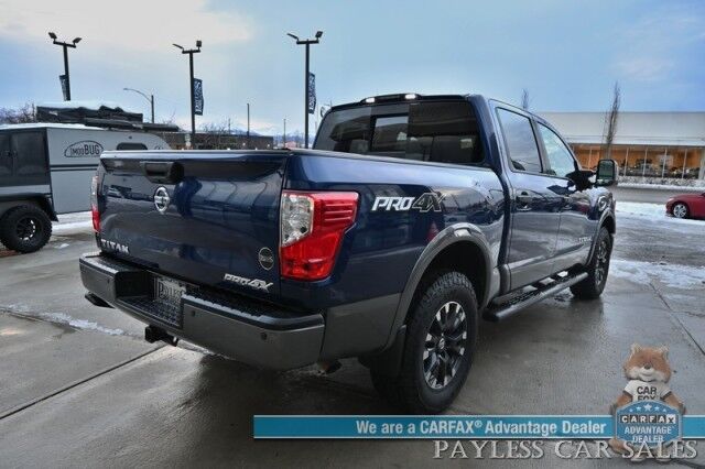 2017 Nissan Titan PRO-4X / 4X4 / 5.6L V8 / Crew Cab / Power & Heated Leather Seats / Rockford Fosgate Speakers / NAV / Blind Spot / Bluetooth / Back Up Camera / Keyless Entry & Start / Tonneau Cover / Bed Liner / Tow Pkg Anchorage AK