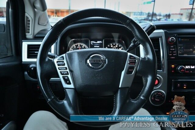 2017 Nissan Titan PRO-4X / 4X4 / 5.6L V8 / Crew Cab / Power & Heated Leather Seats / Rockford Fosgate Speakers / NAV / Blind Spot / Bluetooth / Back Up Camera / Keyless Entry & Start / Tonneau Cover / Bed Liner / Tow Pkg Anchorage AK