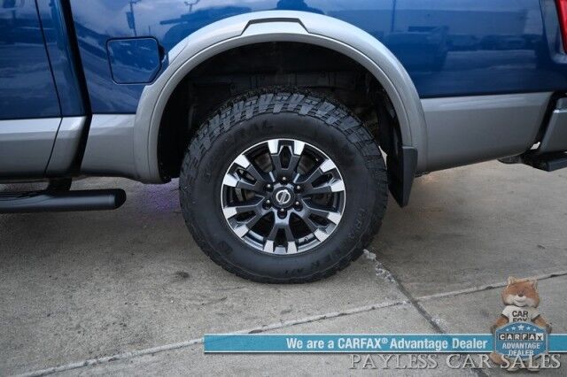 2017 Nissan Titan PRO-4X / 4X4 / 5.6L V8 / Crew Cab / Power & Heated Leather Seats / Rockford Fosgate Speakers / NAV / Blind Spot / Bluetooth / Back Up Camera / Keyless Entry & Start / Tonneau Cover / Bed Liner / Tow Pkg Anchorage AK