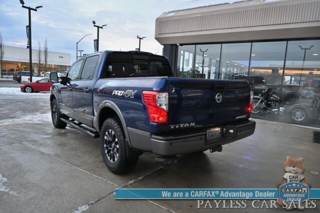 2017 Nissan Titan PRO-4X / 4X4 / 5.6L V8 / Crew Cab / Power & Heated Leather Seats / Rockford Fosgate Speakers / NAV / Blind Spot / Bluetooth / Back Up Camera / Keyless Entry & Start / Tonneau Cover / Bed Liner / Tow Pkg Anchorage AK