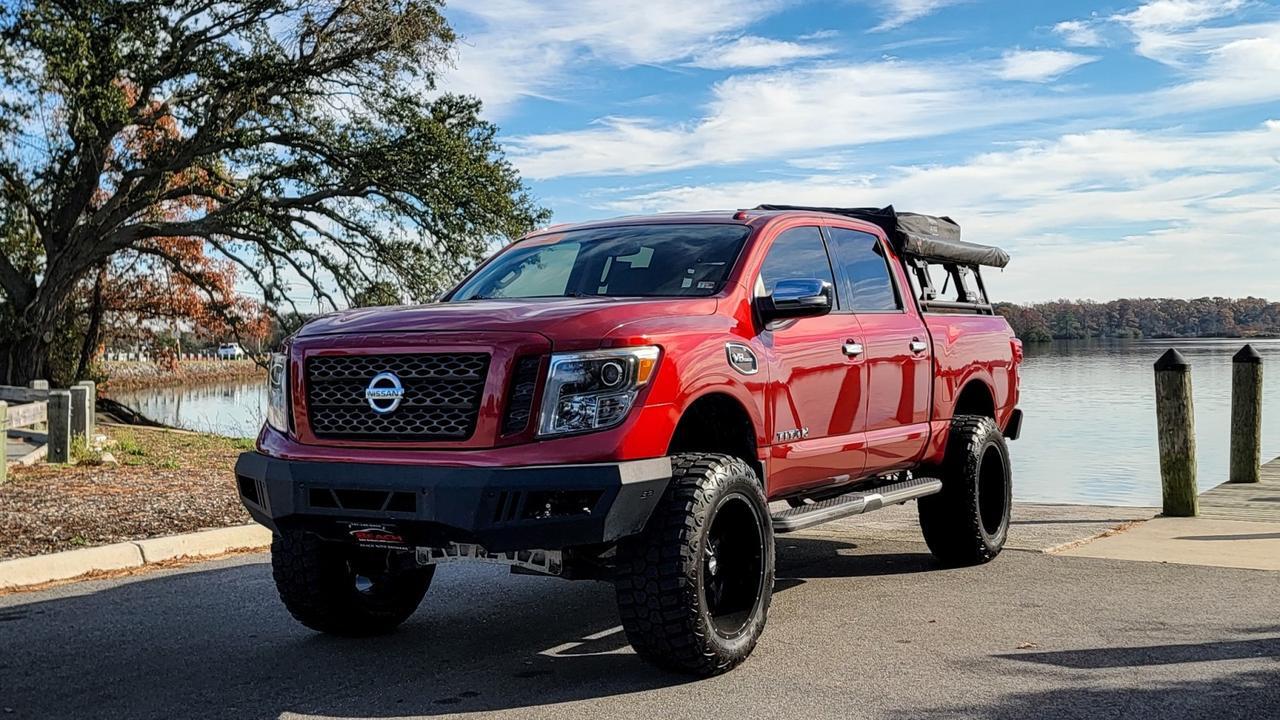 2017 Nissan Titan SL 4x4 WITH BED MOUNTED SKY RIDGE BODY ARMOR TENT