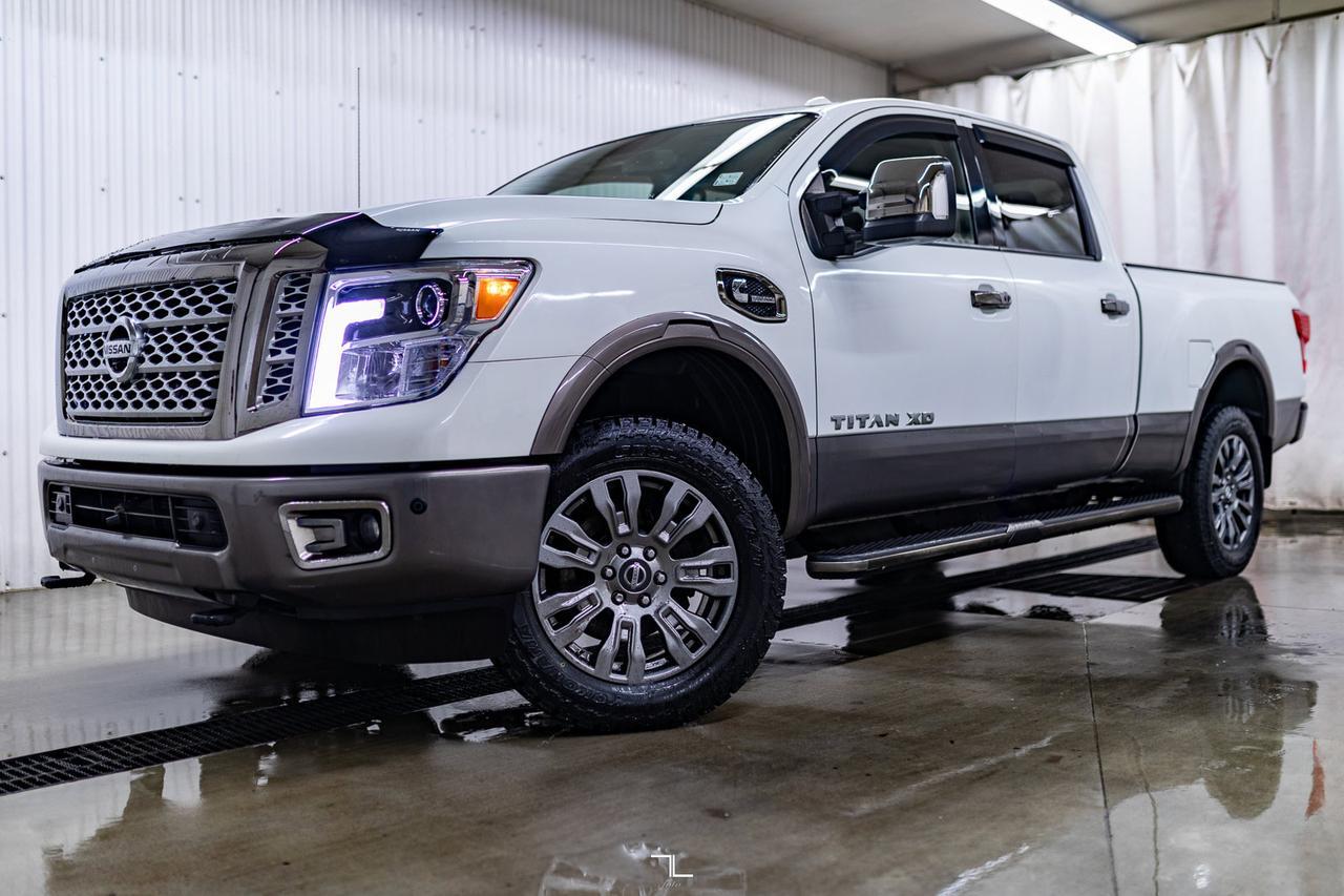 2017 Nissan Titan XD 4x4 Crew Cab Platinum Reserve Diesel Leather Roof Nav Red Deer AB
