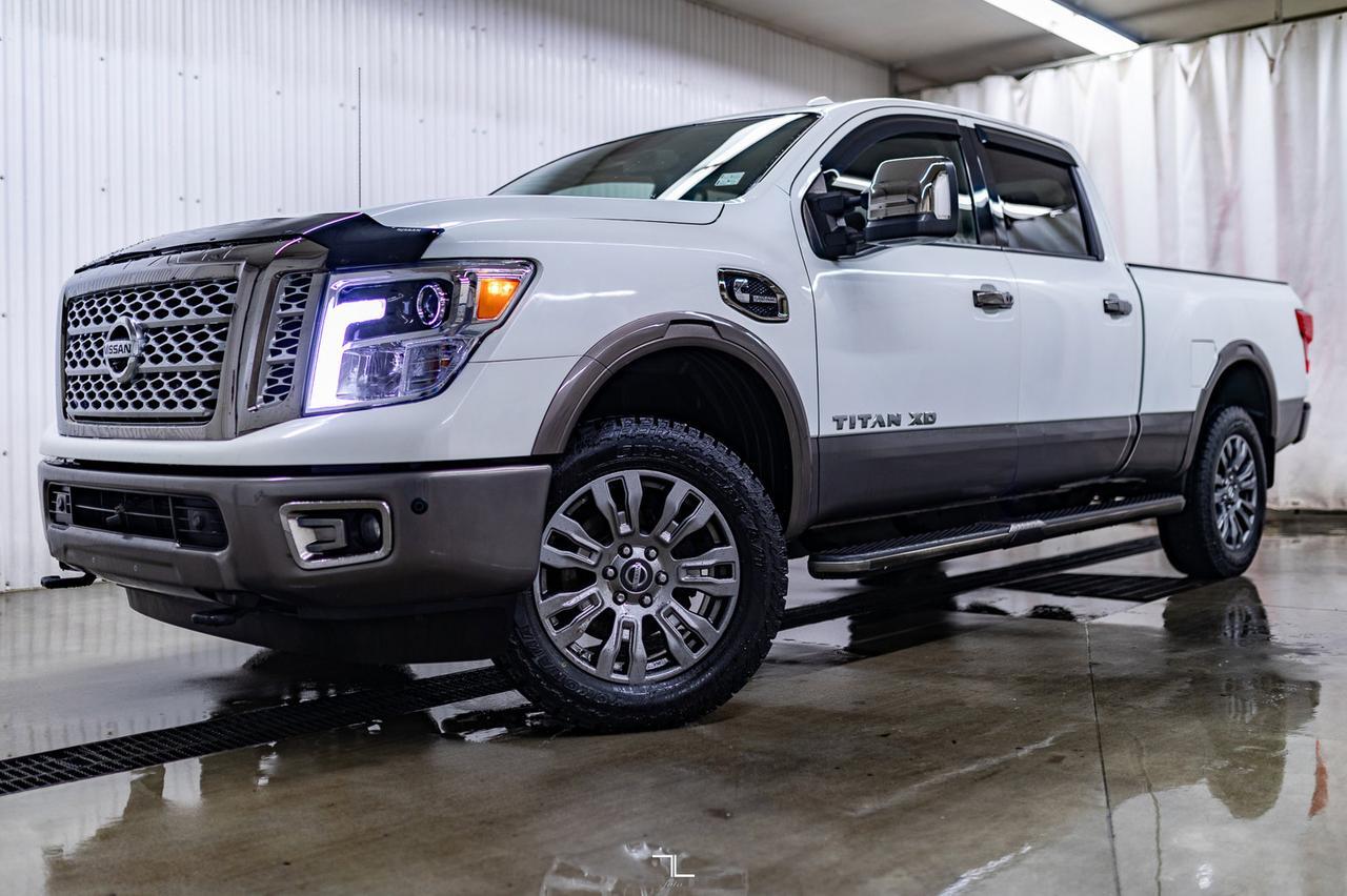 2017 Nissan Titan XD 4x4 Crew Cab Platinum Reserve Diesel Leather Roof Nav Red Deer AB