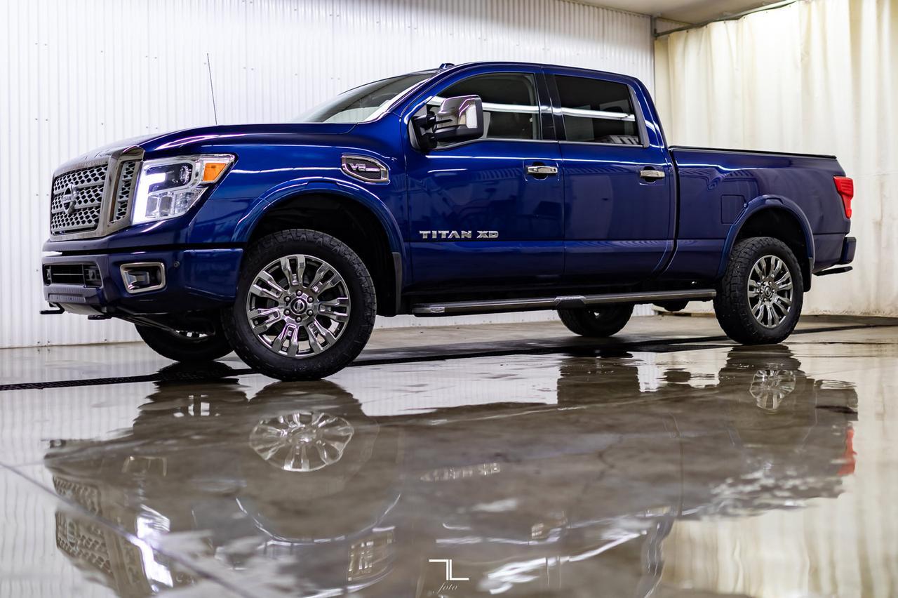 2017 Nissan Titan XD 4x4 Crew Cab Platinum Reserve Leather Roof Nav Red Deer AB