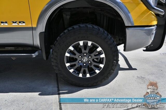 2017 Nissan Titan XD PRO-4X / 4X4 / Turbo Diesel / Convenience Pkg / Crew Cab / Auto Start / Front & Rear Heated Leather Seats / Heated Steering / NAV / Rockford Fosgate Audio / Bluetooth / Westin HDX Guard / Only 35K Miles / Tow Pkg Anchorage AK