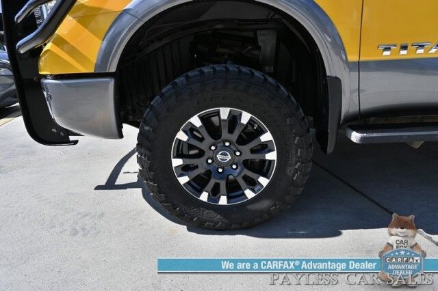 2017 Nissan Titan XD PRO-4X / 4X4 / Turbo Diesel / Convenience Pkg / Crew Cab / Auto Start / Front & Rear Heated Leather Seats / Heated Steering / NAV / Rockford Fosgate Audio / Bluetooth / Westin HDX Guard / Only 35K Miles / Tow Pkg Anchorage AK