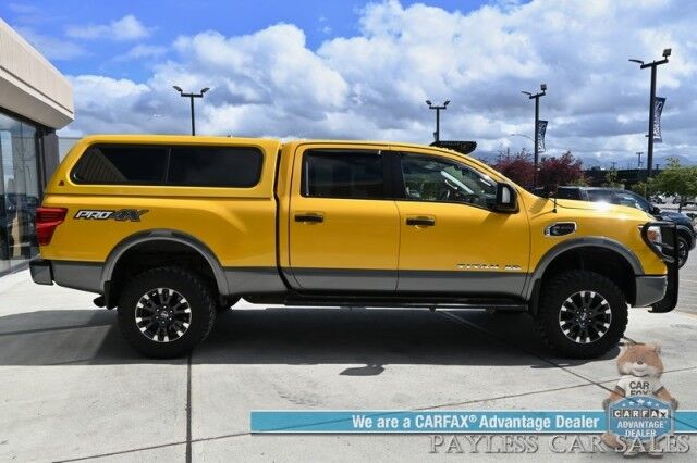 2017 Nissan Titan XD PRO-4X / 4X4 / Turbo Diesel / Convenience Pkg / Crew Cab / Auto Start / Front & Rear Heated Leather Seats / Heated Steering / NAV / Rockford Fosgate Audio / Bluetooth / Westin HDX Guard / Only 35K Miles / Tow Pkg Anchorage AK