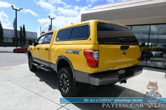 2017 Nissan Titan XD PRO-4X / 4X4 / Turbo Diesel / Convenience Pkg / Crew Cab / Auto Start / Front & Rear Heated Leather Seats / Heated Steering / NAV / Rockford Fosgate Audio / Bluetooth / Westin HDX Guard / Only 35K Miles / Tow Pkg Anchorage AK