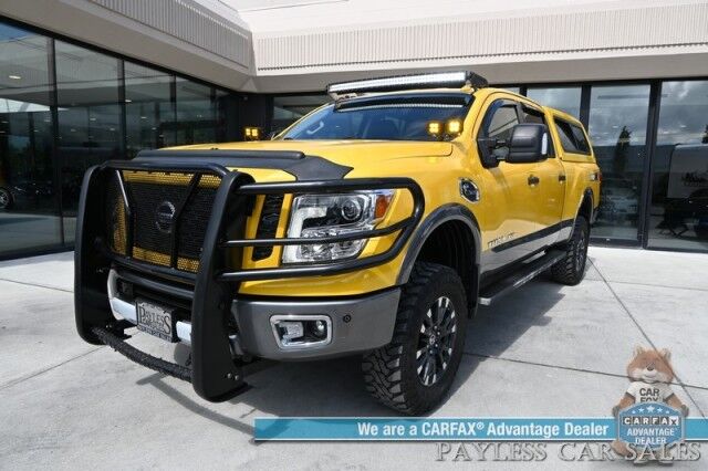 2017 Nissan Titan XD PRO-4X / 4X4 / Turbo Diesel / Convenience Pkg / Crew Cab / Auto Start / Front & Rear Heated Leather Seats / Heated Steering / NAV / Rockford Fosgate Audio / Bluetooth / Westin HDX Guard / Only 35K Miles / Tow Pkg Anchorage AK