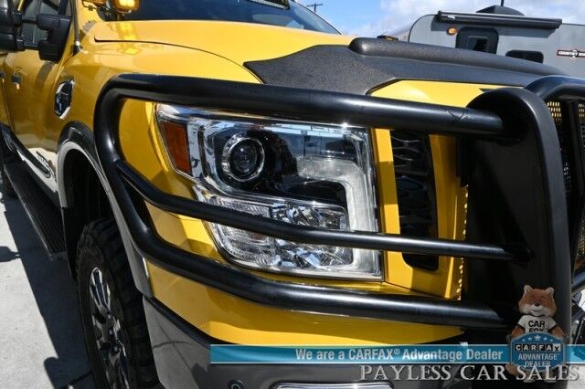 2017 Nissan Titan XD PRO-4X / 4X4 / Turbo Diesel / Convenience Pkg / Crew Cab / Auto Start / Front & Rear Heated Leather Seats / Heated Steering / NAV / Rockford Fosgate Audio / Bluetooth / Westin HDX Guard / Only 35K Miles / Tow Pkg Anchorage AK