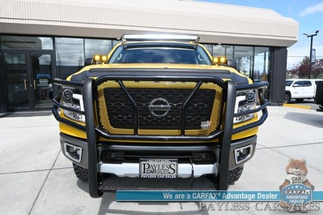 2017 Nissan Titan XD PRO-4X / 4X4 / Turbo Diesel / Convenience Pkg / Crew Cab / Auto Start / Front & Rear Heated Leather Seats / Heated Steering / NAV / Rockford Fosgate Audio / Bluetooth / Westin HDX Guard / Only 35K Miles / Tow Pkg Anchorage AK