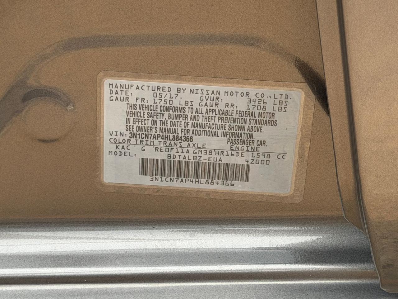 2017 Nissan Versa 1.6 SV Springfield VA