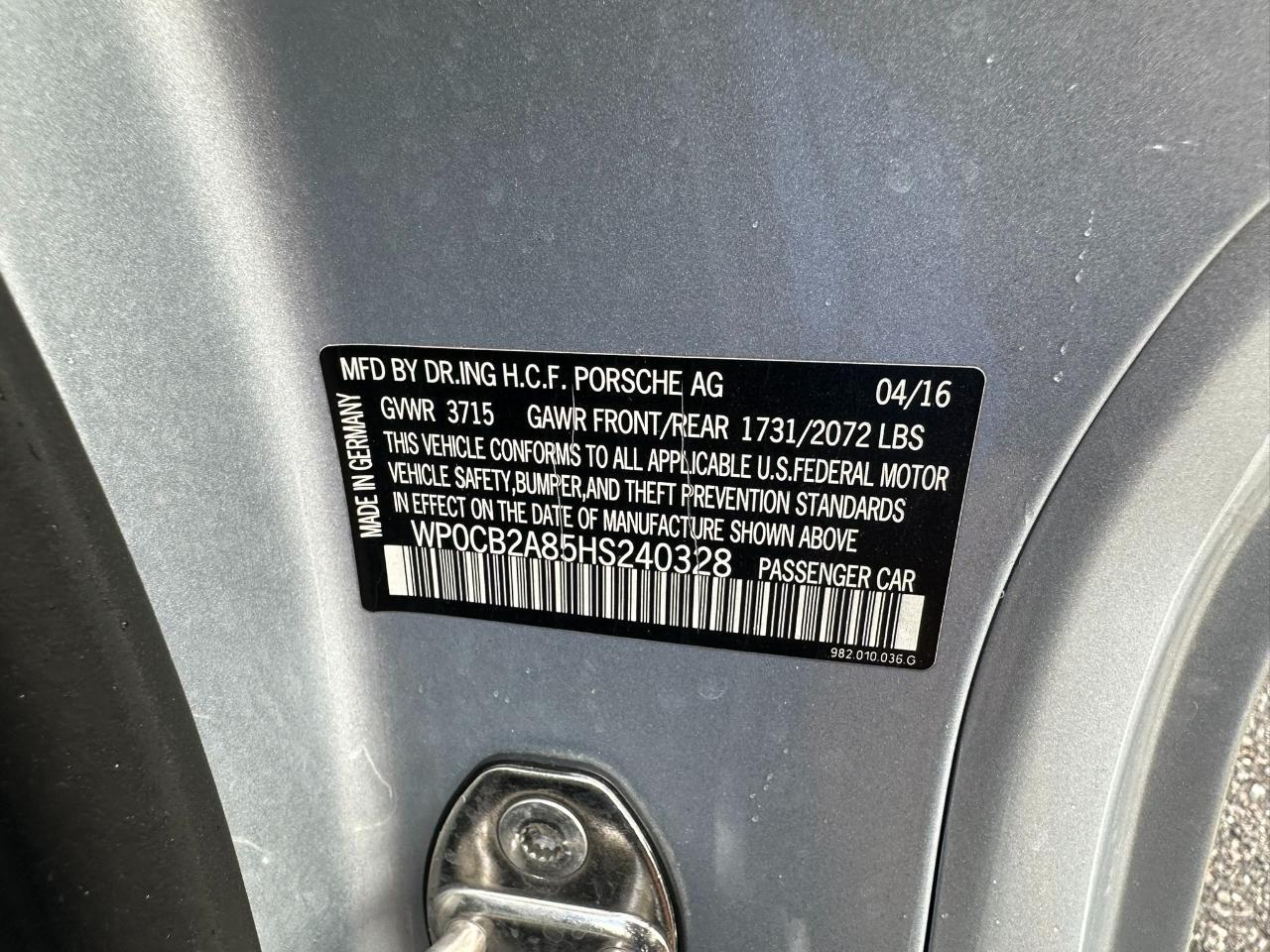 2017 Porsche 718 Boxster S Roadster Jacksonville FL