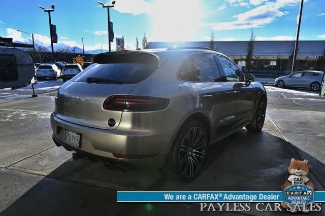 2017 Porsche Macan Turbo / AWD / Performance & Turbo Exterior Pkg / Porsche Torque Vectoring Plus / Power & Heated Alcantara Seats / Bose Speakers / Sunroof / Navigation / Lane Depart & Blind Spot Alert / Back Up Camera / Tow Pkg Anchorage AK