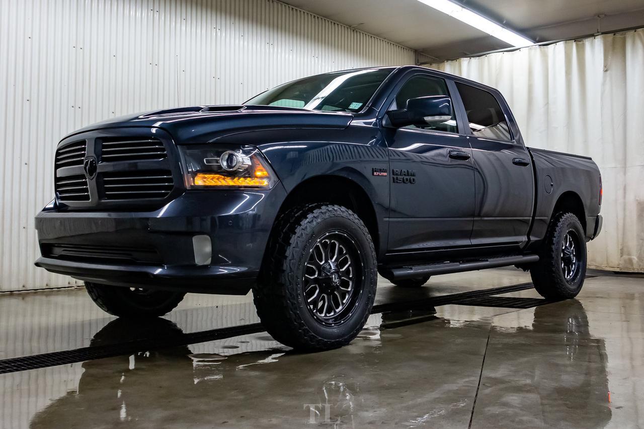 2017 Ram 1500 4x4 Crew Cab Sport Level Kit Wheels Leather Roof Nav Red Deer AB