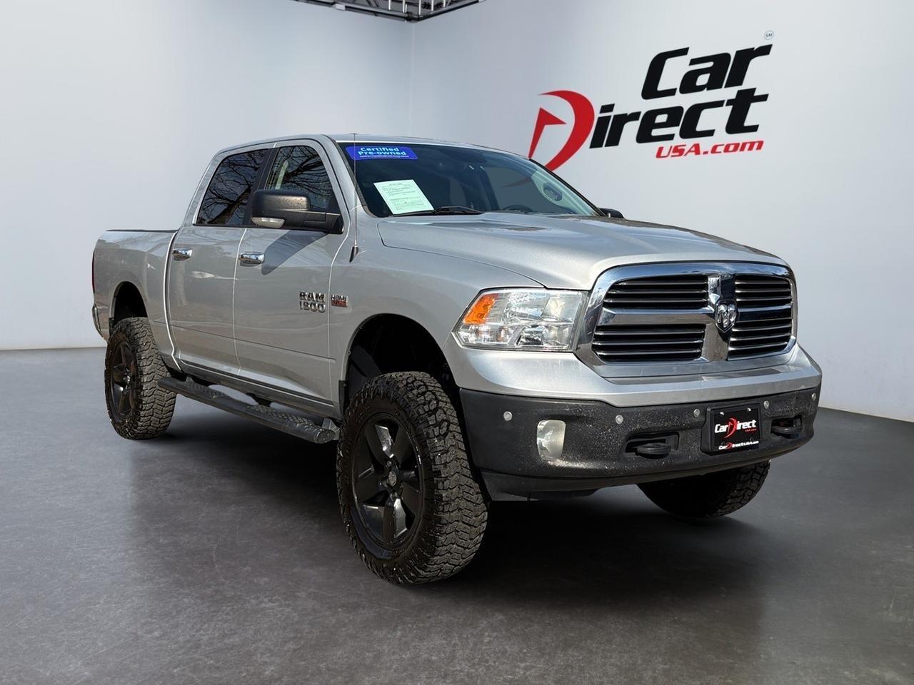 2017 Ram 1500 Big Horn, RUNNING BOARDS, TOW PACKAGE, BACKUP CAMERA WITH PARKING SENSORS, REMOTE START, BED LINER, NAVIGATION, REAR POWER SLIDING WINDOW, CLEAN CARFAX, DRIVE BIG IN THIS RAM!