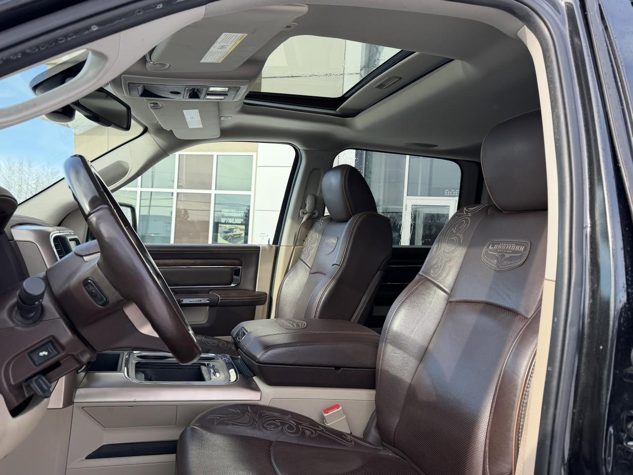 2017 Ram 1500 Longhorn Crew Cab 4x4 | V8 | NAV | Sunroof | Leather | Heated Vented Seats | Remote Start Redwater AB