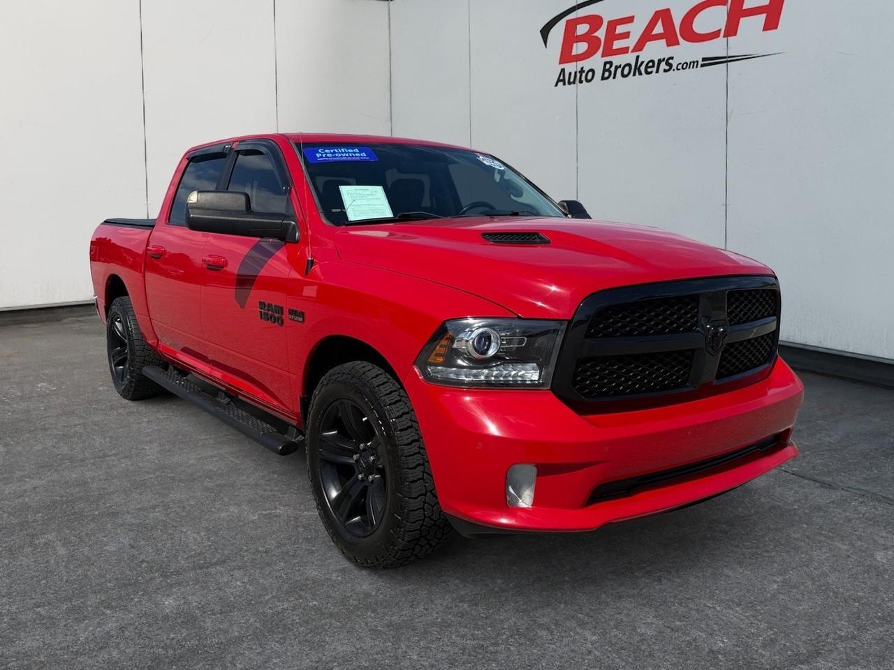 2017 Ram 1500 Night, HEATED SEATS, HEATED STEERING WHEEL, TONNEAU COVER, BACKUP CAMERA, POWER/HEATED MIRRORS, POWER FOLDING MIRRORS, POWER SLIDING REAR WINDOW, BLUETOOTH, REMOTE KEYLESS ENTRY, BED LINER, TOW PACKAGE, CLEAN CARFAX!