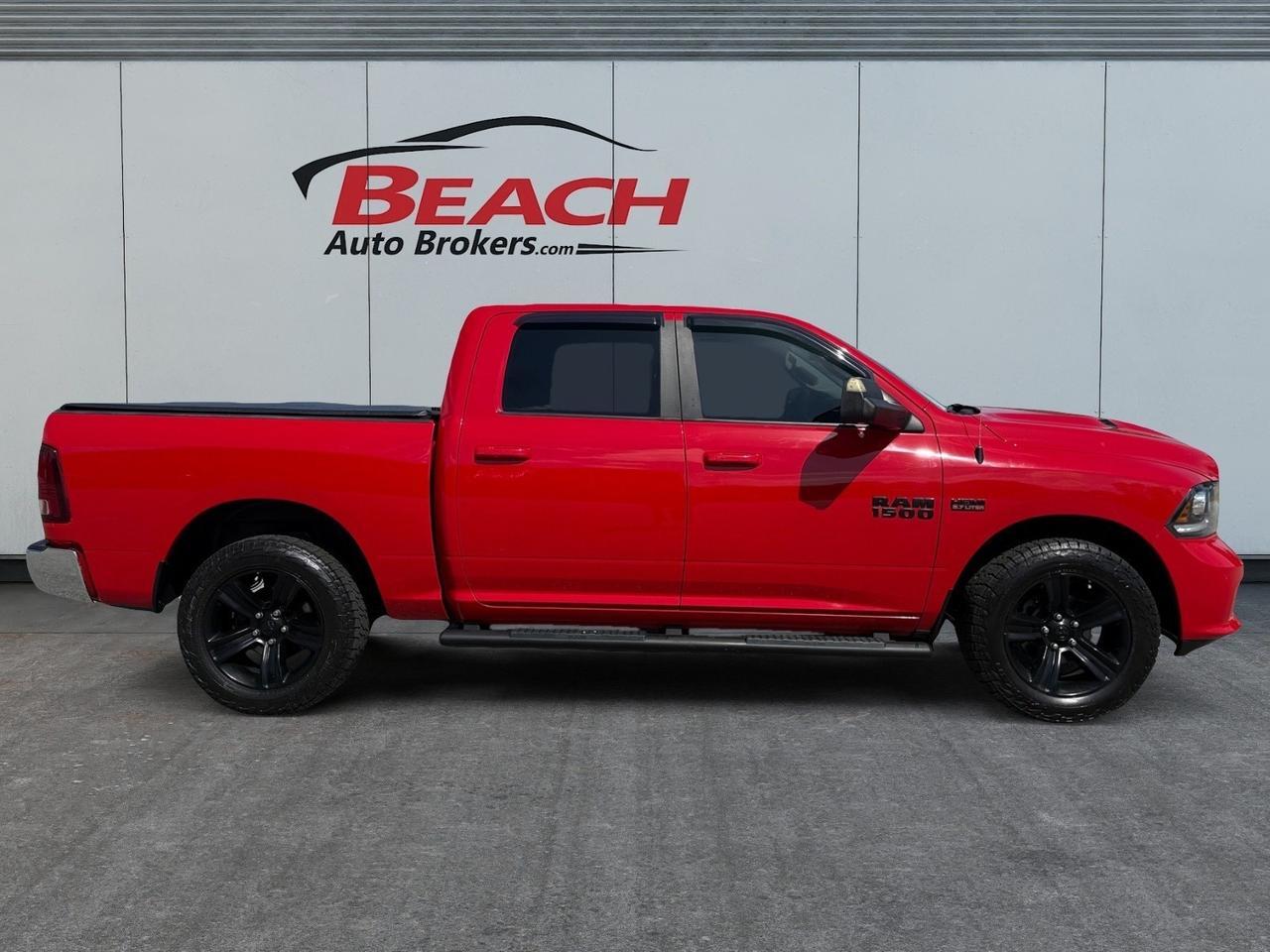 2017 Ram 1500 Night, HEATED SEATS, HEATED STEERING WHEEL, TONNEAU COVER, BACKUP CAMERA, POWER/HEATED MIRRORS, POWER FOLDING MIRRORS, POWER SLIDING REAR WINDOW, BLUETOOTH, REMOTE KEYLESS ENTRY, BED LINER, TOW PACKAGE, CLEAN CARFAX! Norfolk VA
