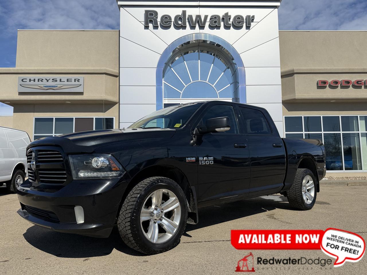 2017 Ram 1500 Sport | HEMI V8 | Brilliant Black | NAV | Heated Seats Steering Wheel | 20IN Polished Wheels