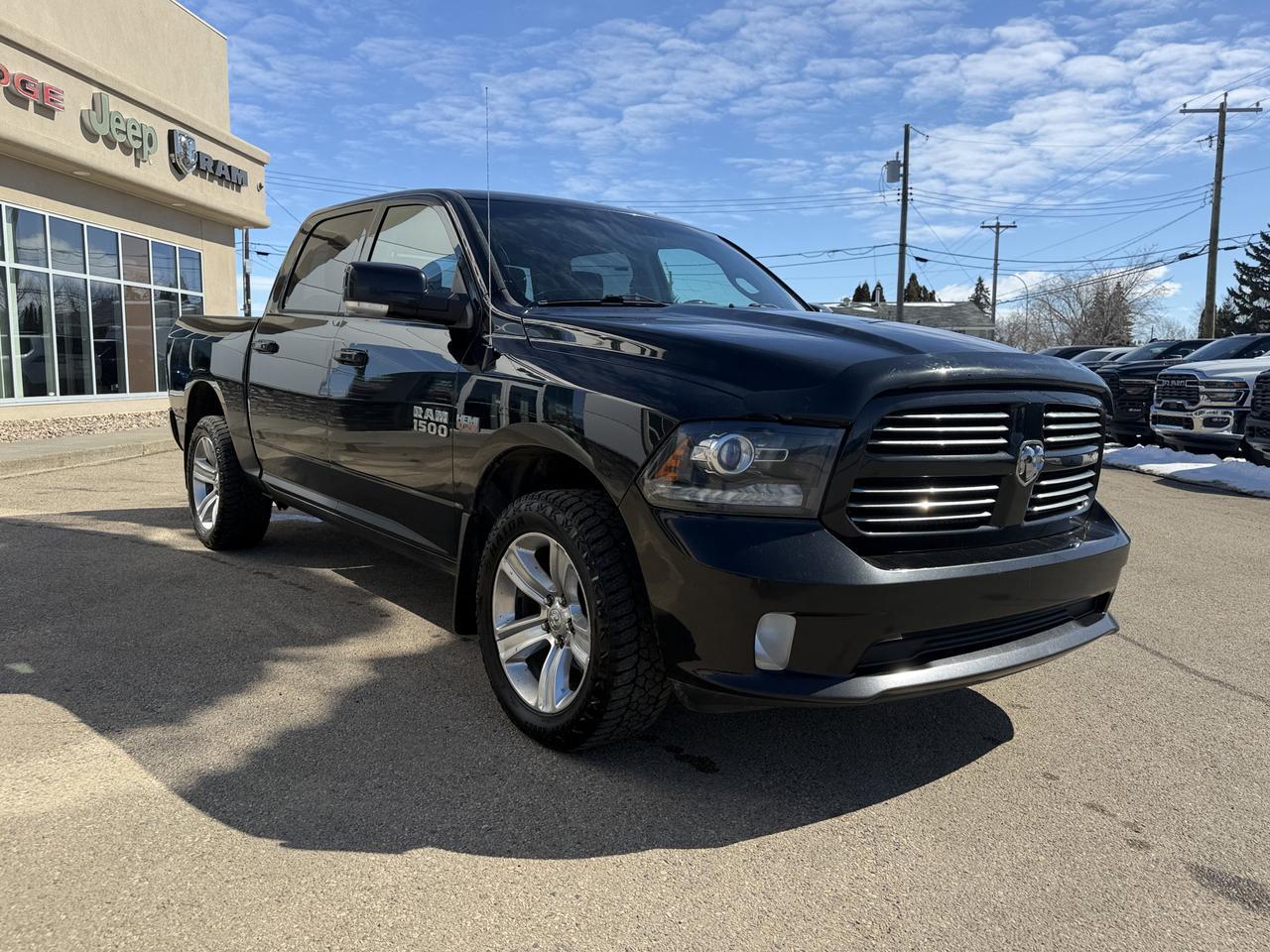 2017 Ram 1500 Sport | HEMI V8 | Brilliant Black | NAV | Heated Seats Steering Wheel | 20IN Polished Wheels Redwater AB