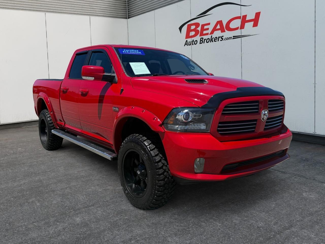 2017 Ram 1500 Sport, HEATED/VENTILATED SEATS, POWER SLIDING REAR WINDOW, UNIVERSAL GARAGE DOOR OPENER, POWER FOLDING MIRRORS, ALPINE SPEAKERS, BLUETOOTH, BED LINER, TOW PACKAGE, CLEAN CARFAX! Norfolk VA