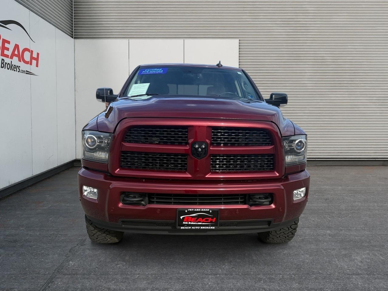 2017 Ram 2500 Laramie, HEATED/VENTILATED SEATS, HEATED REAR SEATS, BLUETOOTH, BACKUP CAMERA, TOW HOOKS, TOW PACKAGE, TONNEAU COVER, BED LINER, POWER FOLDING MIRRORS, NAVIGATION, RUNNING BOARDS, ALPINE SPEAKERS, UNIVERSAL GARAGE DOOR OPENER, CLEAN CARFAX! Norfolk VA
