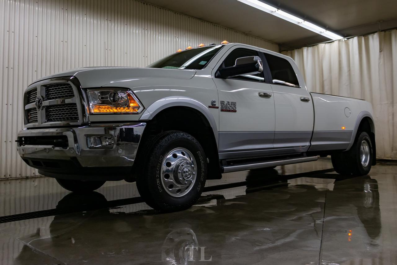 2017 Ram 3500 4x4 Crew Cab Laramie Dually Diesel AISIN Leather Roof Nav Red Deer AB