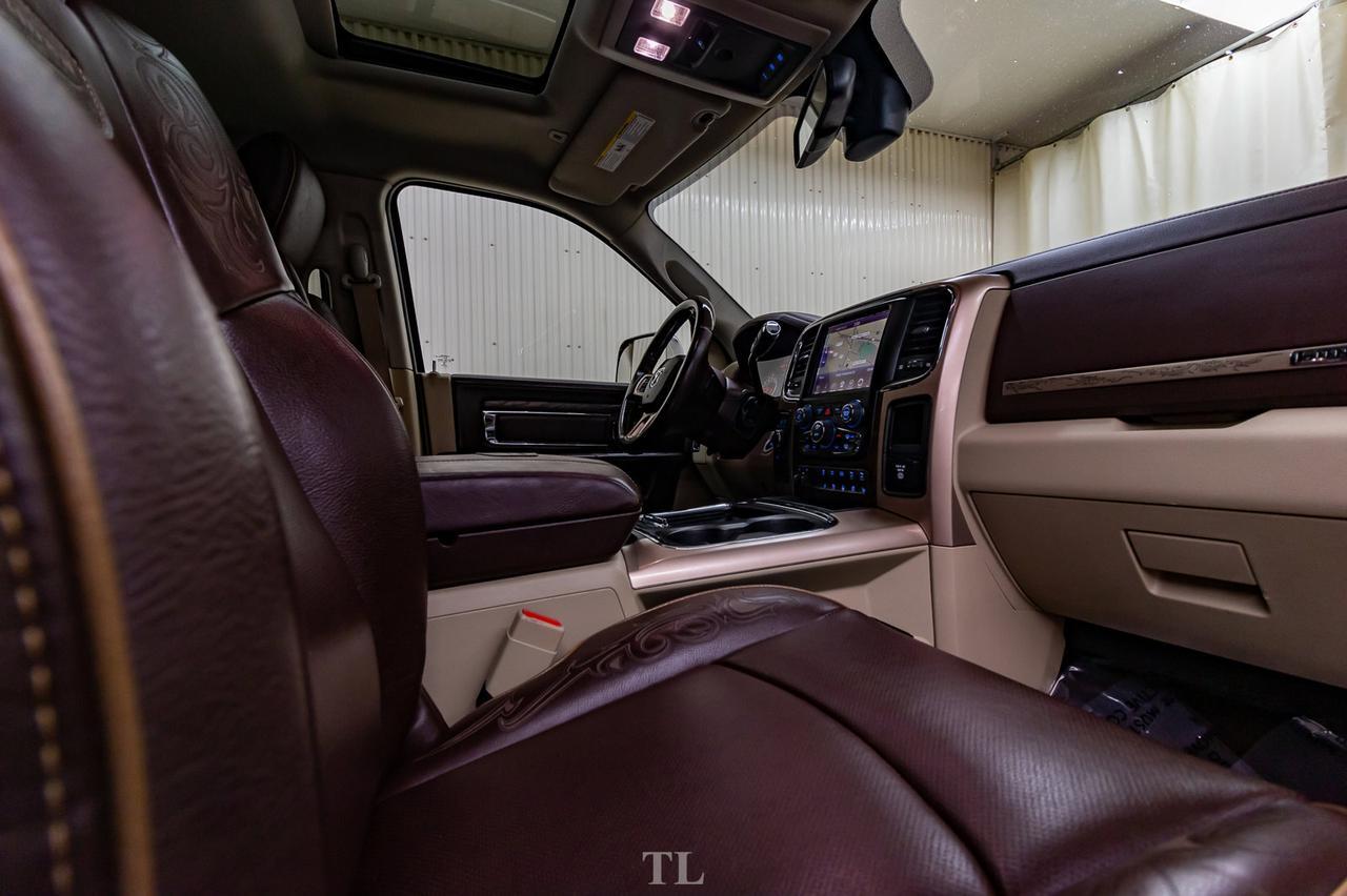 2017 Ram 3500 4x4 Crew Cab Longhorn Diesel AISIN  Leather Roof Nav Red Deer AB