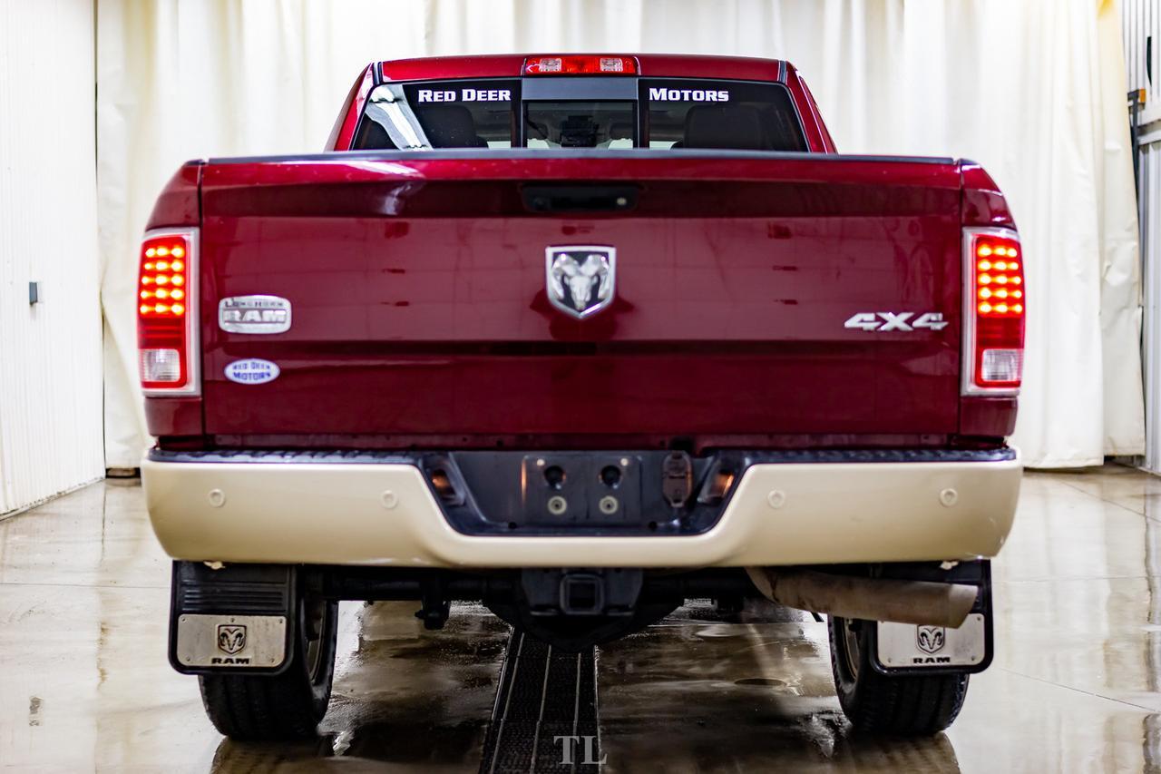2017 Ram 3500 4x4 Crew Cab Longhorn Diesel AISIN  Leather Roof Nav Red Deer AB