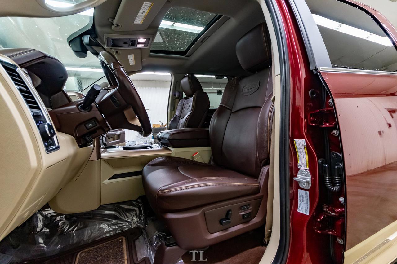 2017 Ram 3500 4x4 Crew Cab Longhorn Diesel AISIN  Leather Roof Nav Red Deer AB