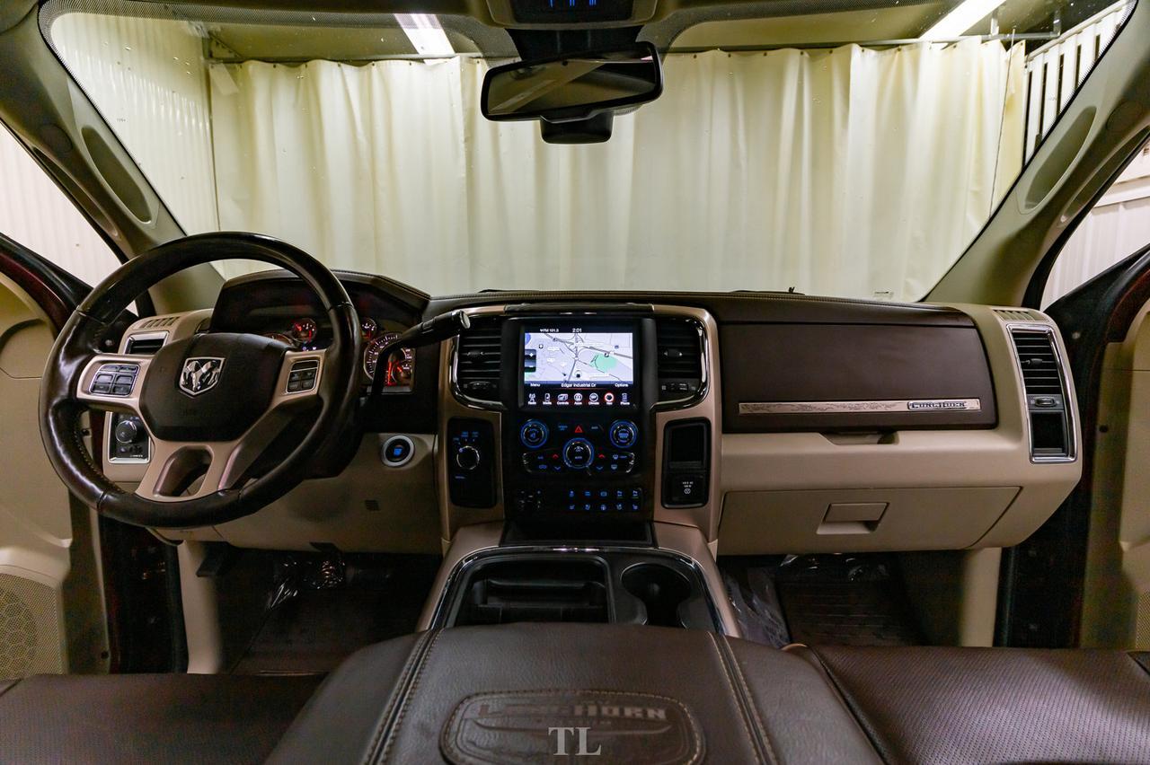 2017 Ram 3500 4x4 Crew Cab Longhorn Diesel AISIN  Leather Roof Nav Red Deer AB