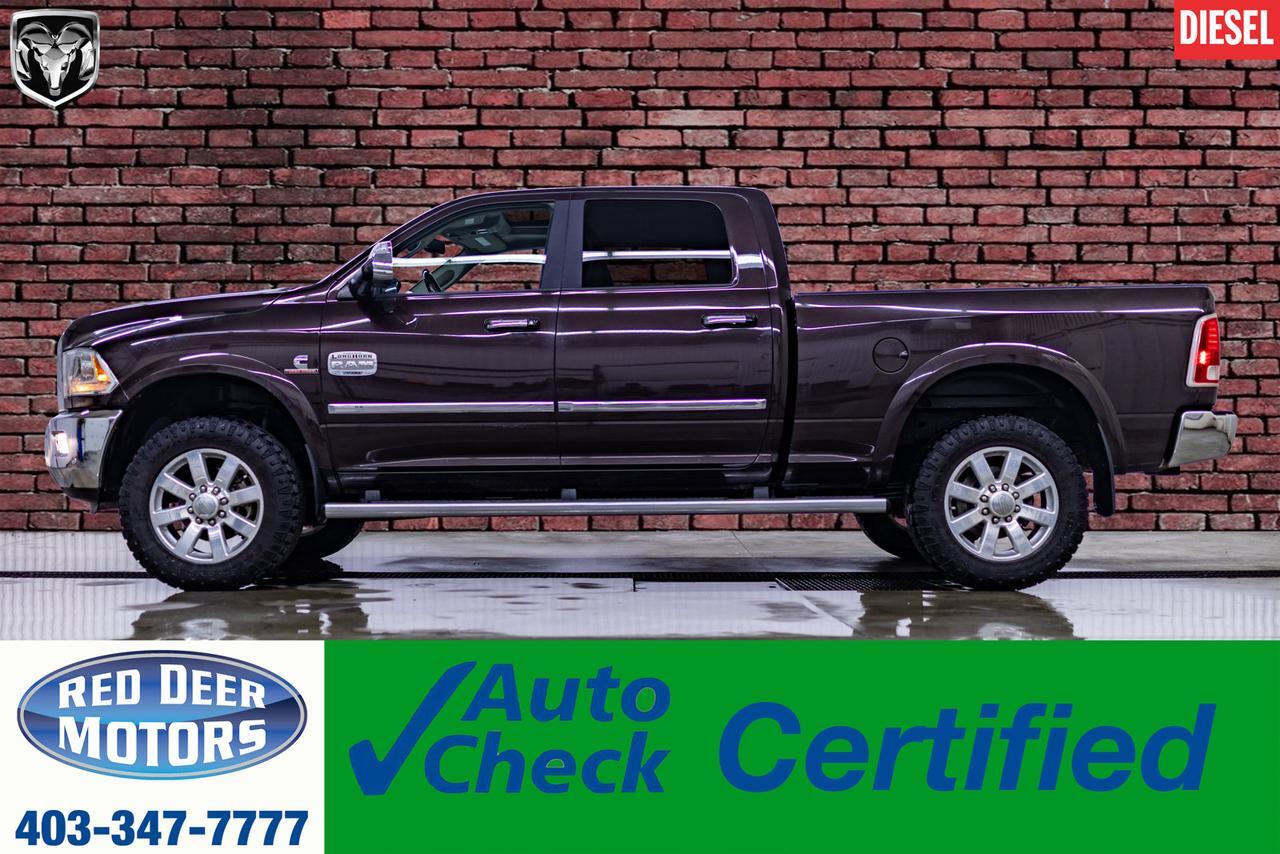 2017 Ram 3500 4x4 Crew Cab Longhorn Diesel Leather Roof Nav Red Deer AB