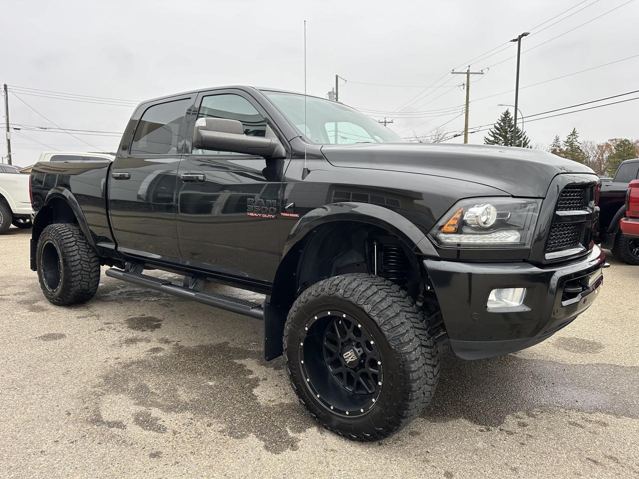 2017 Ram 3500 Laramie | Deleted | 4.5IN Lift Kit | 35IN Tires | 20IN XD Wheels | Night Edition | Sunroof | Leather Redwater AB