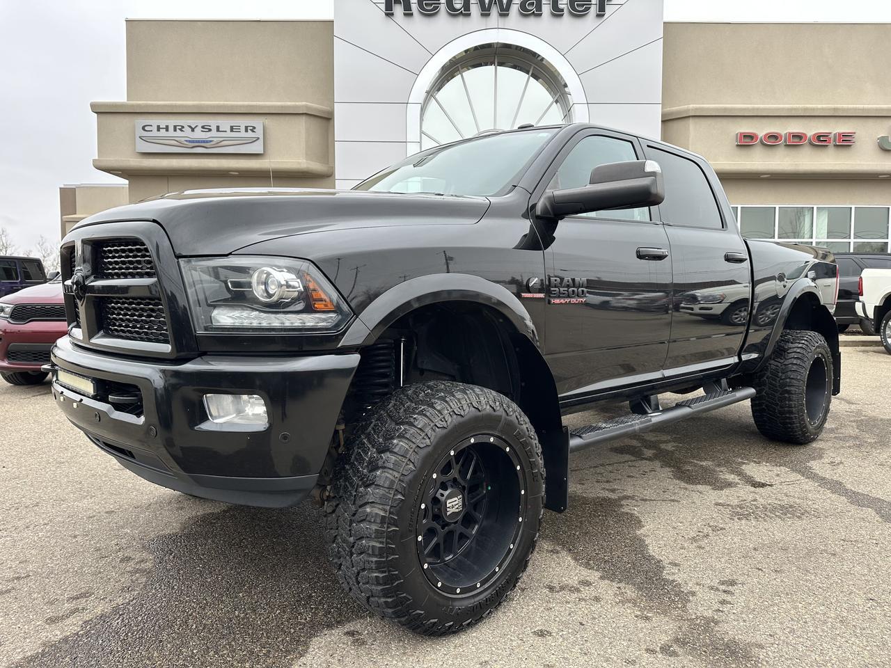 2017 Ram 3500 Laramie | Deleted | 4.5IN Lift Kit | 35IN Tires | 20IN XD Wheels | Night Edition | Sunroof | Leather Redwater AB