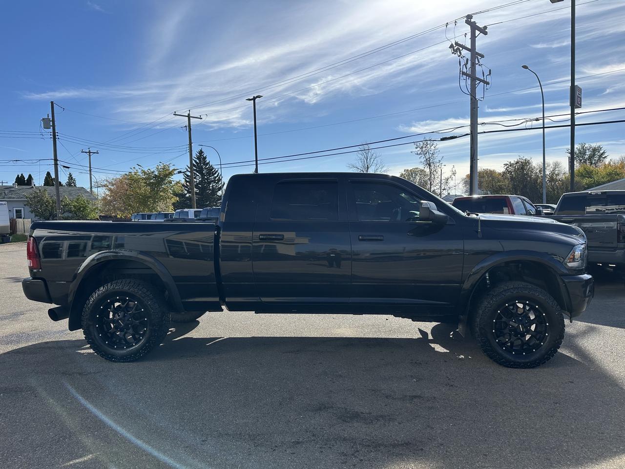 2017 Ram 3500 Laramie | RARE G56 MANUAL | Mega Cab | DELETED | Level Kit | Night Edition | Sun Roof Redwater AB