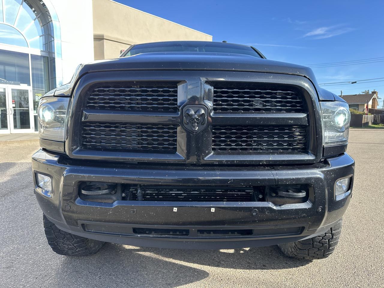 2017 Ram 3500 Laramie | RARE G56 MANUAL | Mega Cab | DELETED | Level Kit | Night Edition | Sun Roof Redwater AB