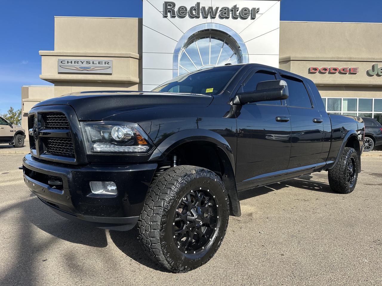 2017 Ram 3500 Laramie | RARE G56 MANUAL | Mega Cab | DELETED | Level Kit | Night Edition | Sun Roof Redwater AB