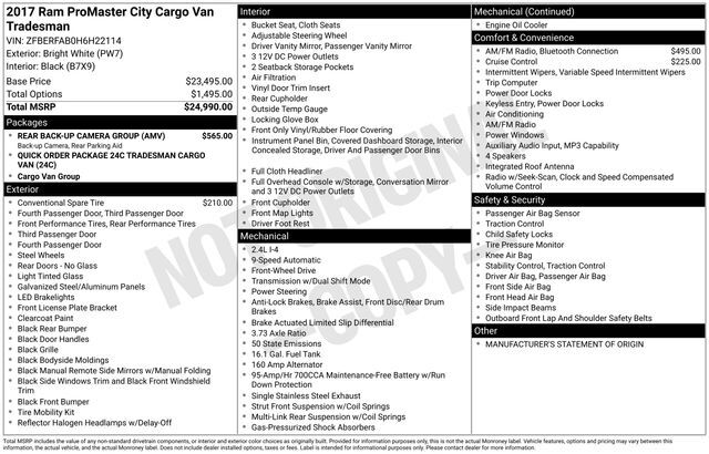 2017 Ram ProMaster City Tradesman Raleigh NC