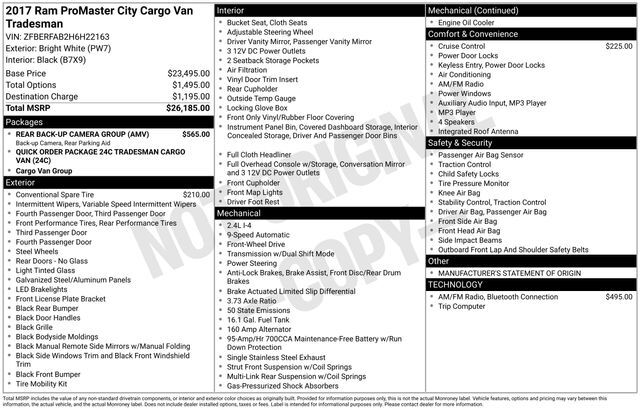 2017 Ram ProMaster City Tradesman Raleigh NC
