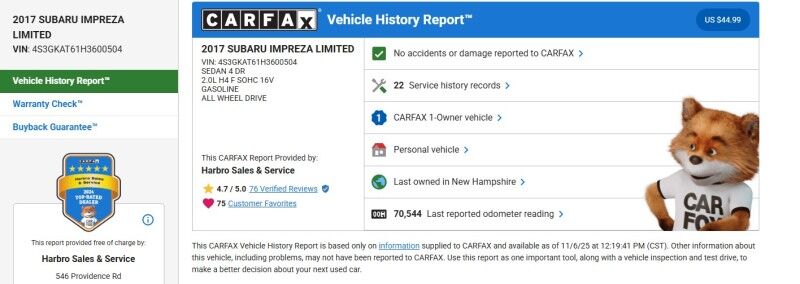 2017 Subaru Impreza Limited Webster MA