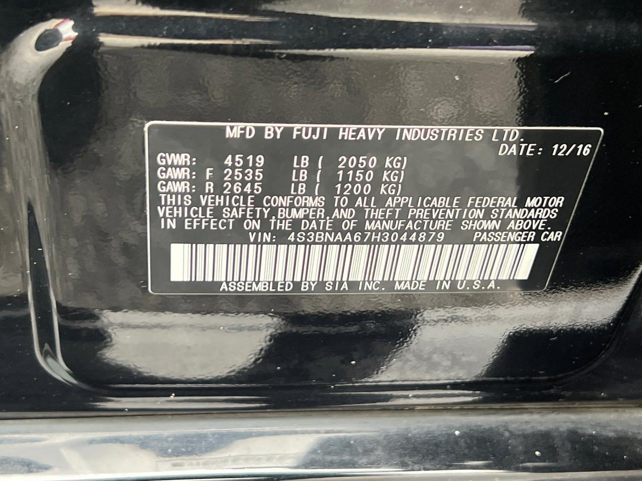 2017 Subaru Legacy 2.5i Hagerstown MD