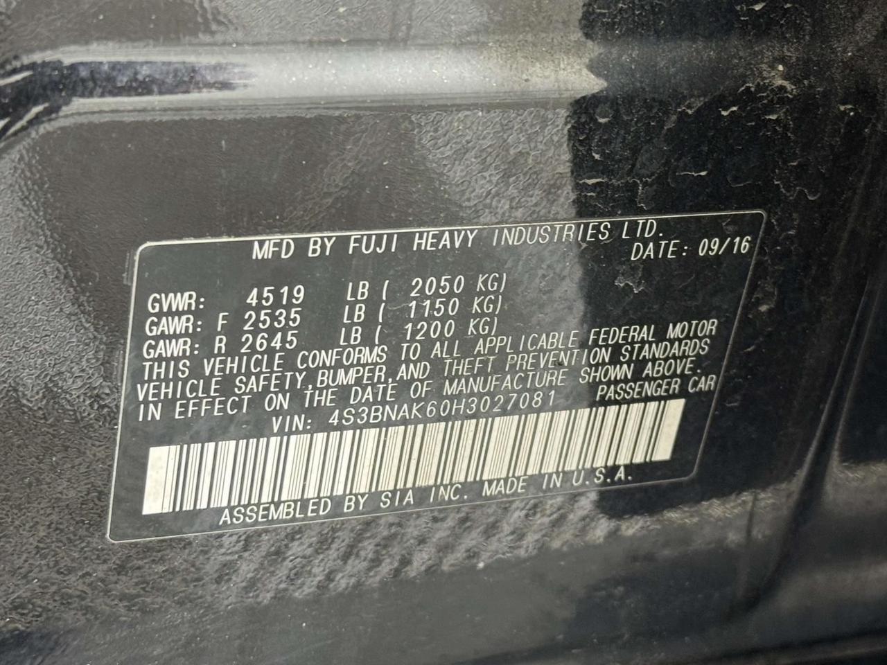 2017 Subaru Legacy 2.5i Fredericksburg VA