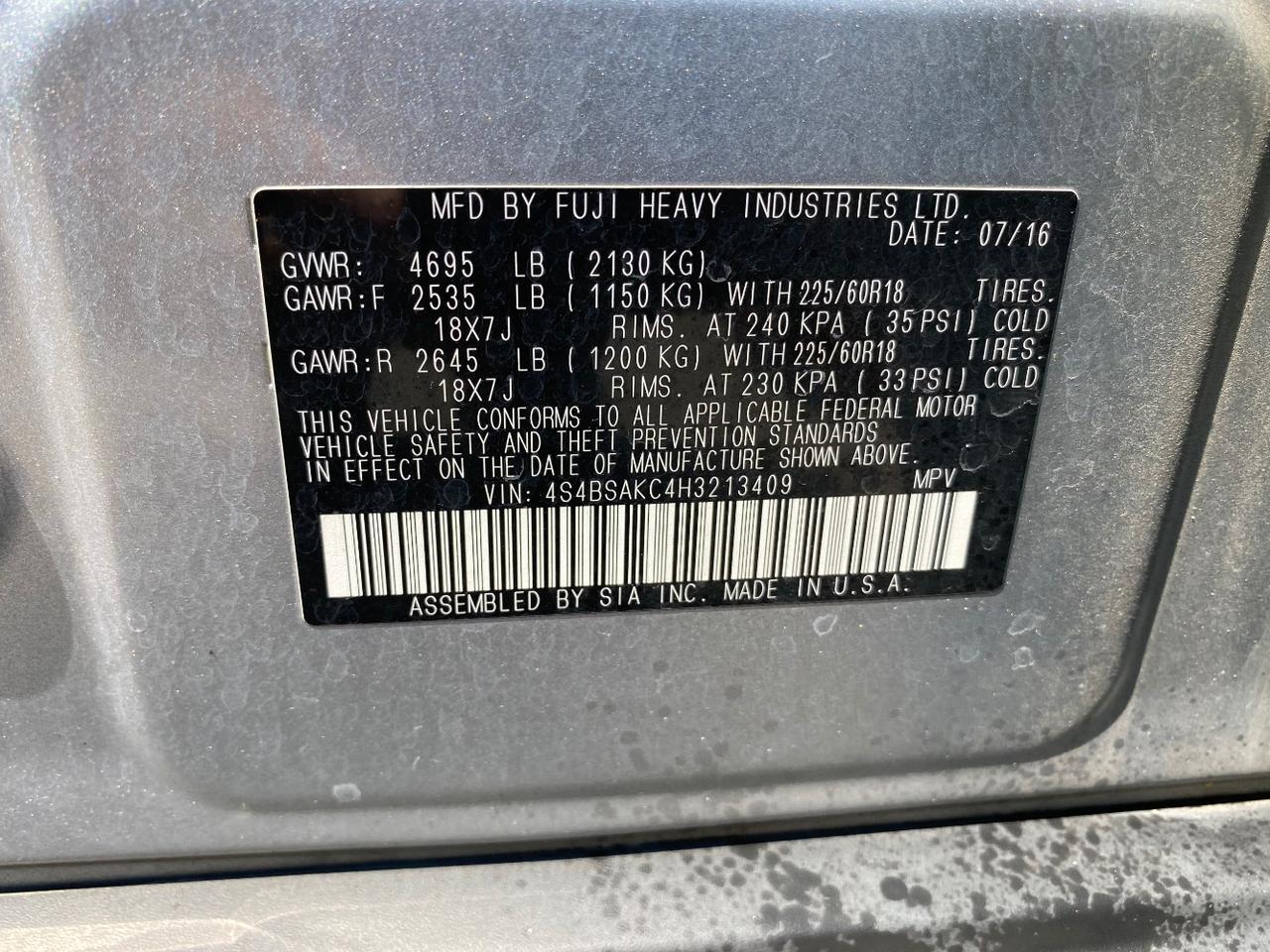 2017 Subaru Outback 2.5i Limited Hastings MI