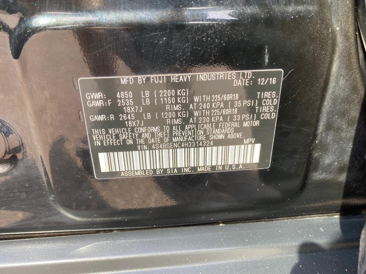 2017 Subaru Outback 3.6R Limited Hastings MI
