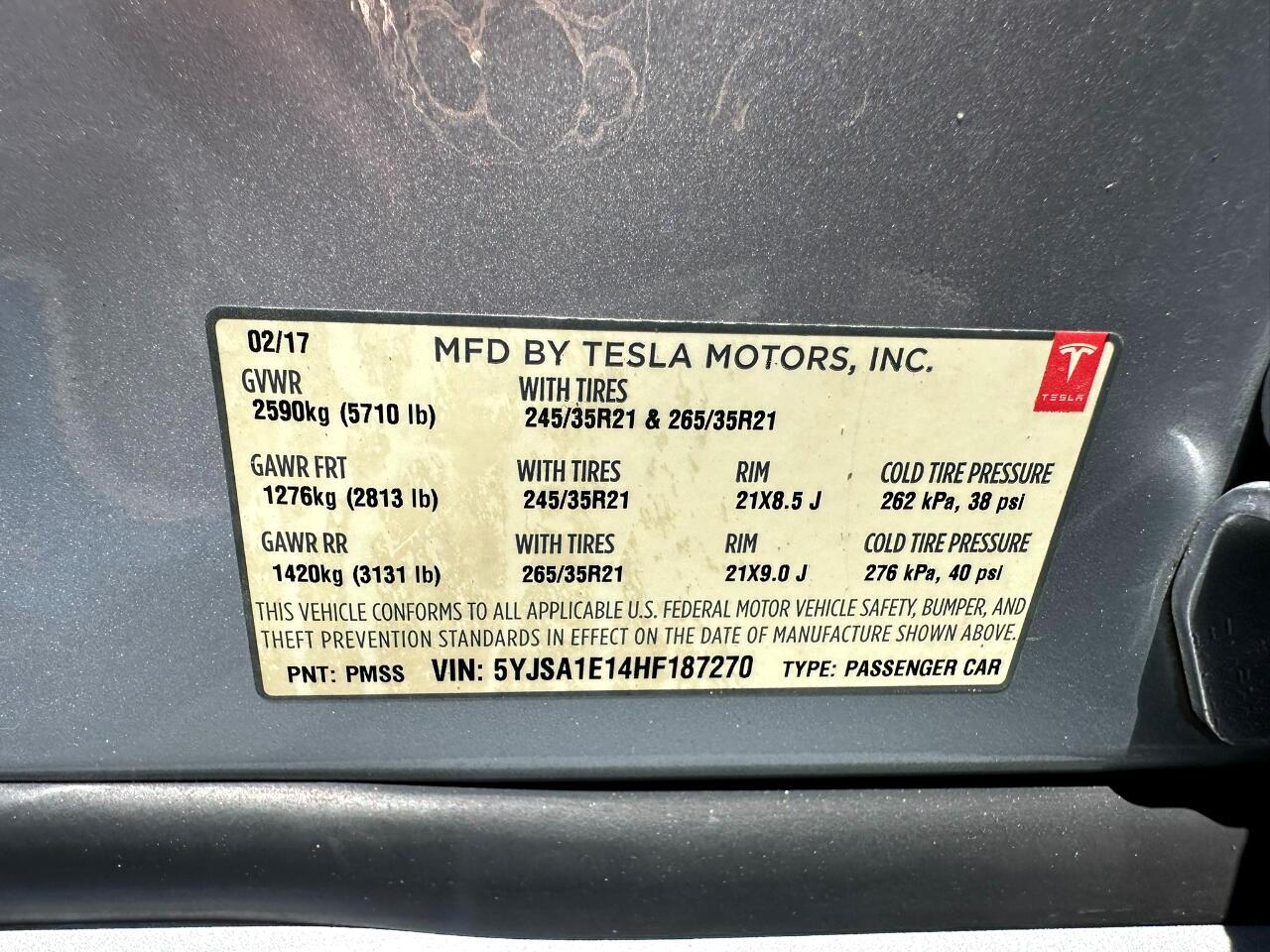 2017 Tesla Model S 75 RWD Jacksonville FL