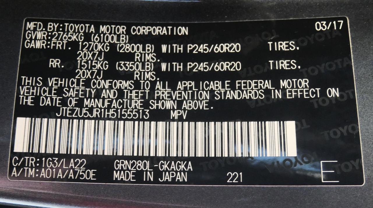 2017 Toyota 4Runner Limited San Juan TX