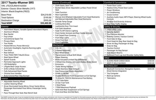 2017 Toyota 4Runner SR5 Raleigh NC